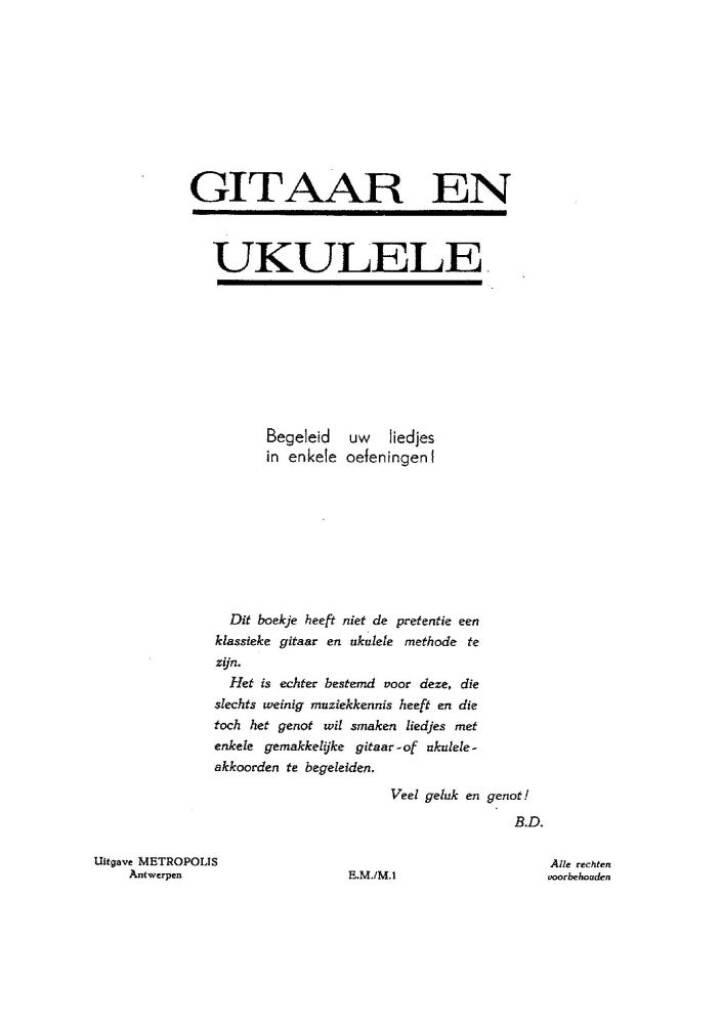 Praktisch Handboekje voor Gitaar en Ukulele